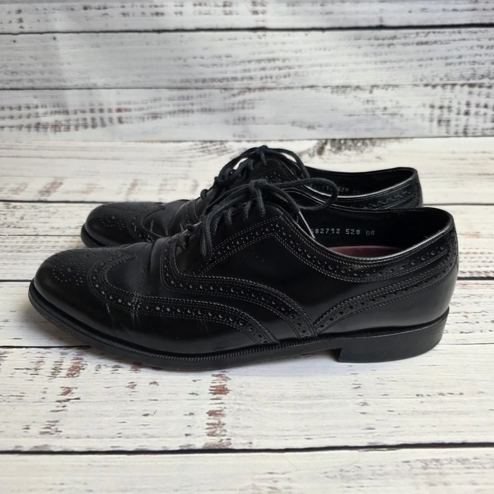 Florsheim Shoes Men's Black Leather Brogue Oxford Wingtip 20381‎ Size 9 1/2 D